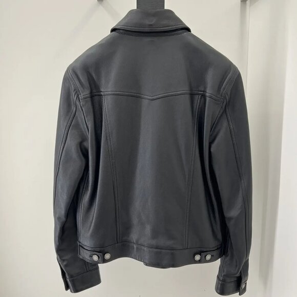 Saint Laurent Lambskin Trucker Jacket w/ Removable Shearling Collar (Size XS/42) - Picture 2 of 7